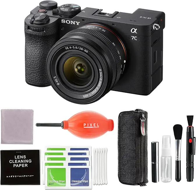Sony Alpha 7C II Full-Frame Camera with 28-60mm Lens (Black) Bundle with Pixel Advanced Accessories - B0CSP8GZ5Z