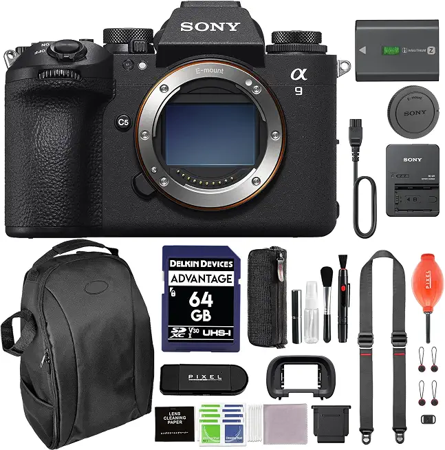 Sony Alpha 9 III Full-Frame Mirrorless Camera (Black) Bundle with 3-in-1 USB-C Card Reader, Peak - B0CQG48TQX