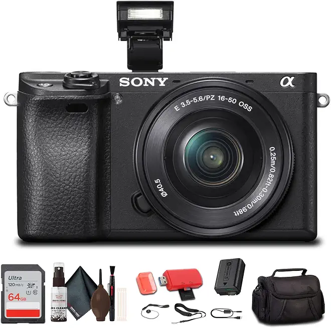 Sony Alpha a6300 Camera with 16-50mm Lens & Camera Bag (Black) Bundle - B0FJVPWW27
