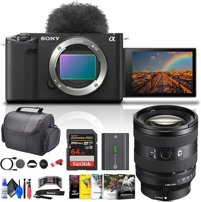 Sony Alpha ZV-E1 Full-Frame Vlog Mirrorless Lens Camera (Black) (ILCZVE1/B) FE 20-70mm G Lens + - B0C632PR6J