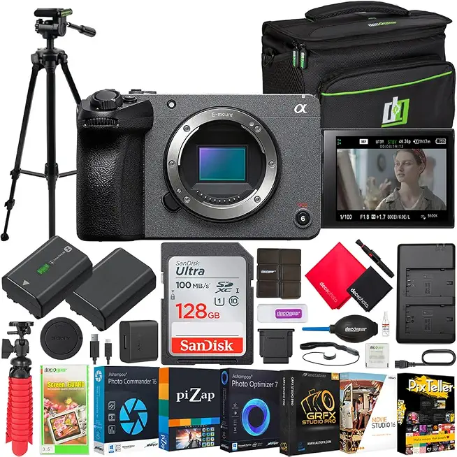 Sony Cinema Line FX30 Super 35 Interchangeable Lens Camera Body ILME-FX30B Filmmaker Bundle with Deco - B0C4DDBLJ9