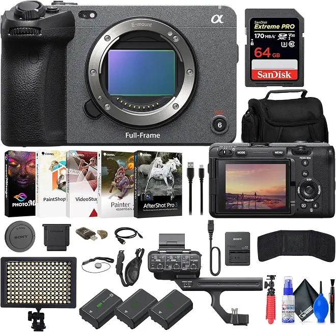 Sony FX3 Full-Frame Cinema Camera (ILME-FX3) + 64GB Memory Card + Bag + 2 x - B0BYKX57LM