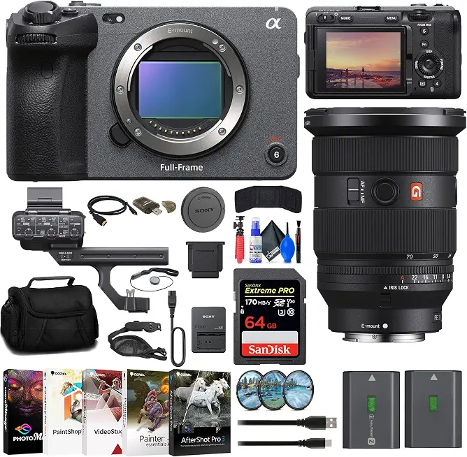 Sony FX3 Full-Frame Cinema Camera (ILME-FX3) FE 24-70mm Lens + 64GB Card + Filter Kit - B0BYKQQ9WK
