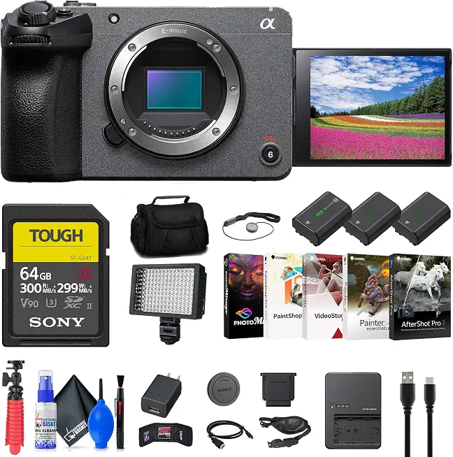 Sony FX30 Digital Cinema Camera (ILME-FX30B) + 64GB SF-G Tough Card + Bag + 2 - B0BYL3KHTS