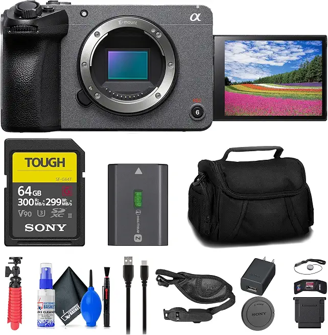 Sony FX30 Digital Cinema Camera (ILME-FX30B) + 64GB SF-G Tough Card + Bag + Flex - B0BYLLL5K4