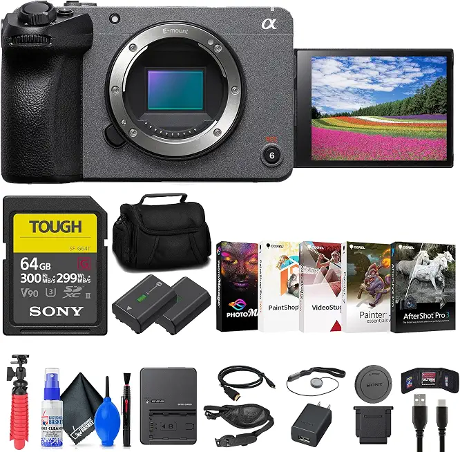Sony FX30 Digital Cinema Camera (ILME-FX30B) + 64GB SF-G Tough Card + Bag + NP-FZ100 - B0BYLGB7BG