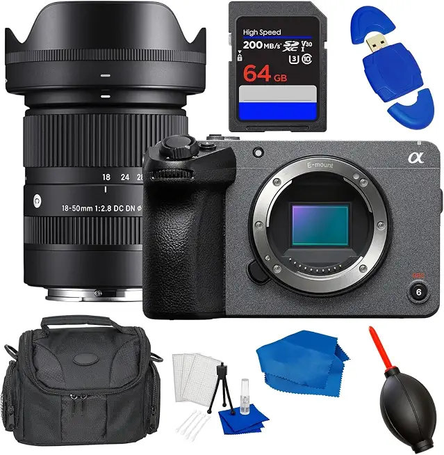 Sony FX30 Digital Cinema Camera + Sigma 18-50mm f/2.8 DC DN Contemporary Lens – 4K - B0GH2LR6K5