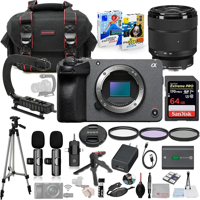 Sony FX30 Full-Frame Cinema Camera with 28-70mm Lens Bundle + Wireless Microphone System + Accessory - B0DYFC7YJX
