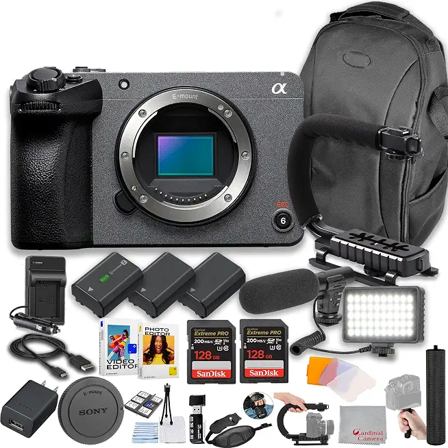 Sony FX30 Super 35, 26MP Cinema Line Camera + 256GB Memory + Microphone + LED - B0D2DR3BHL
