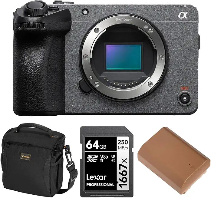 Sony FX30 Super 35 Cinema Line Mirrorless Camera Bundle with Spare Battery, 64GB V60 UHS-II - B0DG6S2ZXD