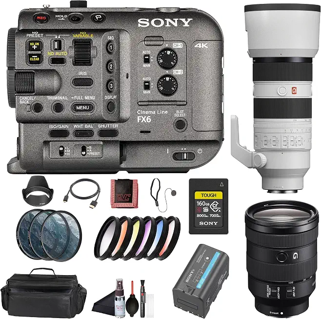 Sony FX6 Camcorder 24-105mm f/4 & 70-200mm Dual Lens Bundle - B0CS4Q2KBH