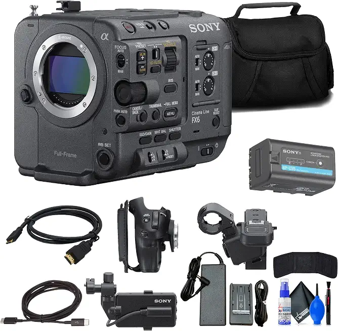 Sony FX6 Full-Frame Cinema Camera (Body Only) (ILME-FX6V) + Bag + Memory Wallet + Cleaning - B0C3NJCZLD