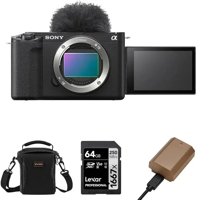 Sony ZV-E1 Full-Frame Interchangeable Lens Mirrorless Vlog Camera, Black - Bundle with Alpine 120 Shoulder - B0CGJKZXJQ
