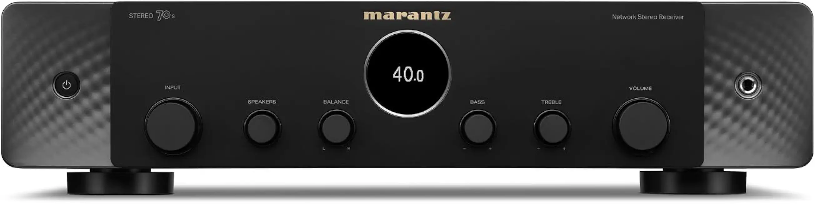 Stereo 70s Slimline Stereo Receiver Powered by HEOS™ with 75 W, 8K, and 6 HDMI - B0CGMP5HX2