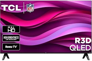 TCL 32-Inch Class R3D Series QLED Roku Smart TV | FullView Bezel-Less Design, Google Cast - B0H9NT4KGF
