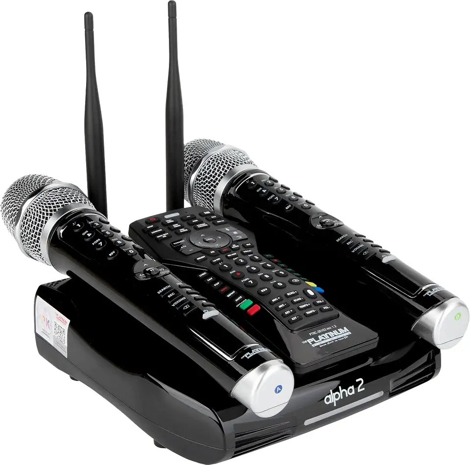 The Platinum Karaoke System for Adults Features Dual UHF Metal Wireless Dynamic Mic,Supports 4K UHD - B0FGDHG3Y3