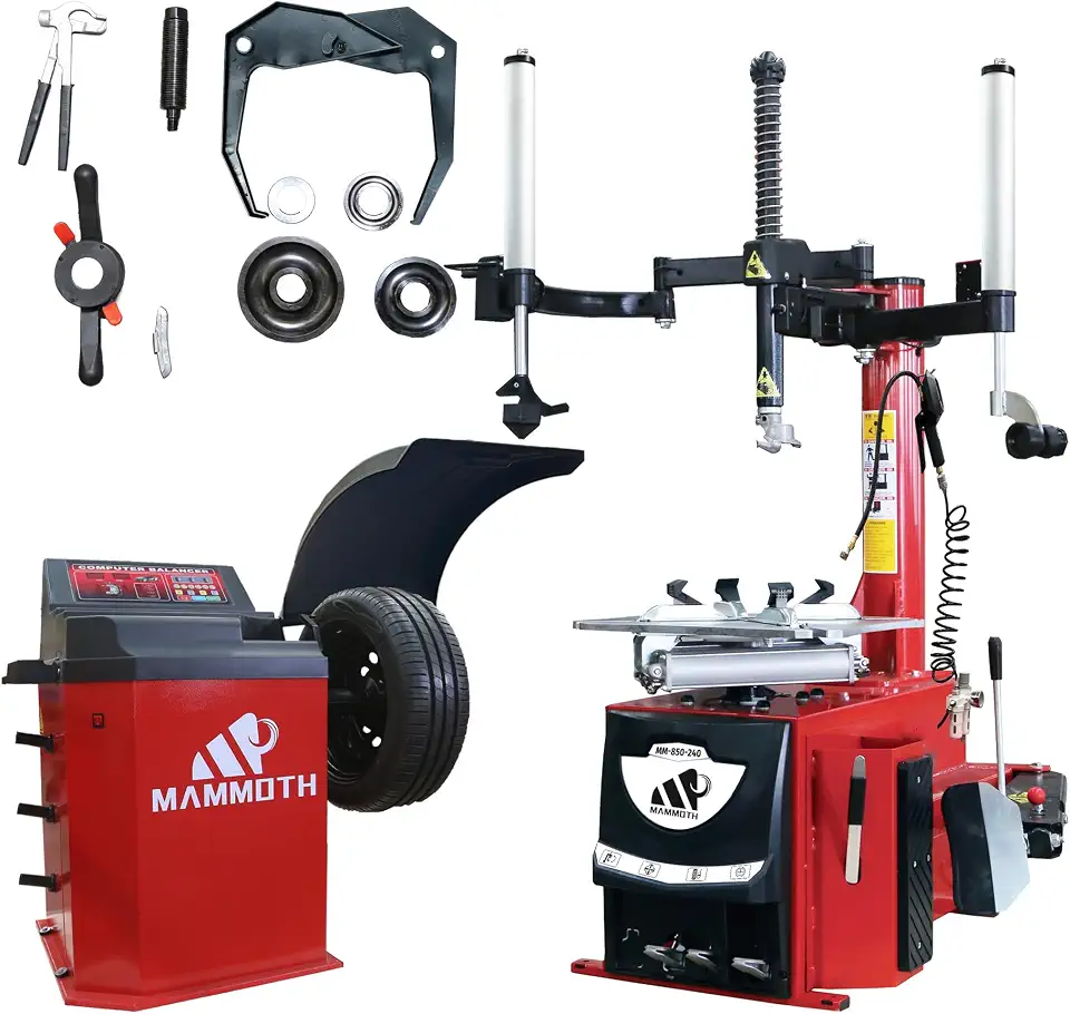 Tire Changer and Balancer Combo, MM-850-240 Tire Changer with Pneumatic Helper Assist Arm, 2.0HP Copper - B0GX8TKZ19