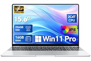 Tuonoyee 15.6" Laptop, Win 11 Pro 16GB RAM Computer, Pentium 2C4T 2.10GHz Base Speed - B0HC6DFZXB