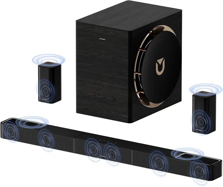 ULTIMEA 7.1.4ch Professional Surround Sound System w/Dolby Atmos, 980W Wireless Sound Bar for Smart TV - B0GQBR69JL