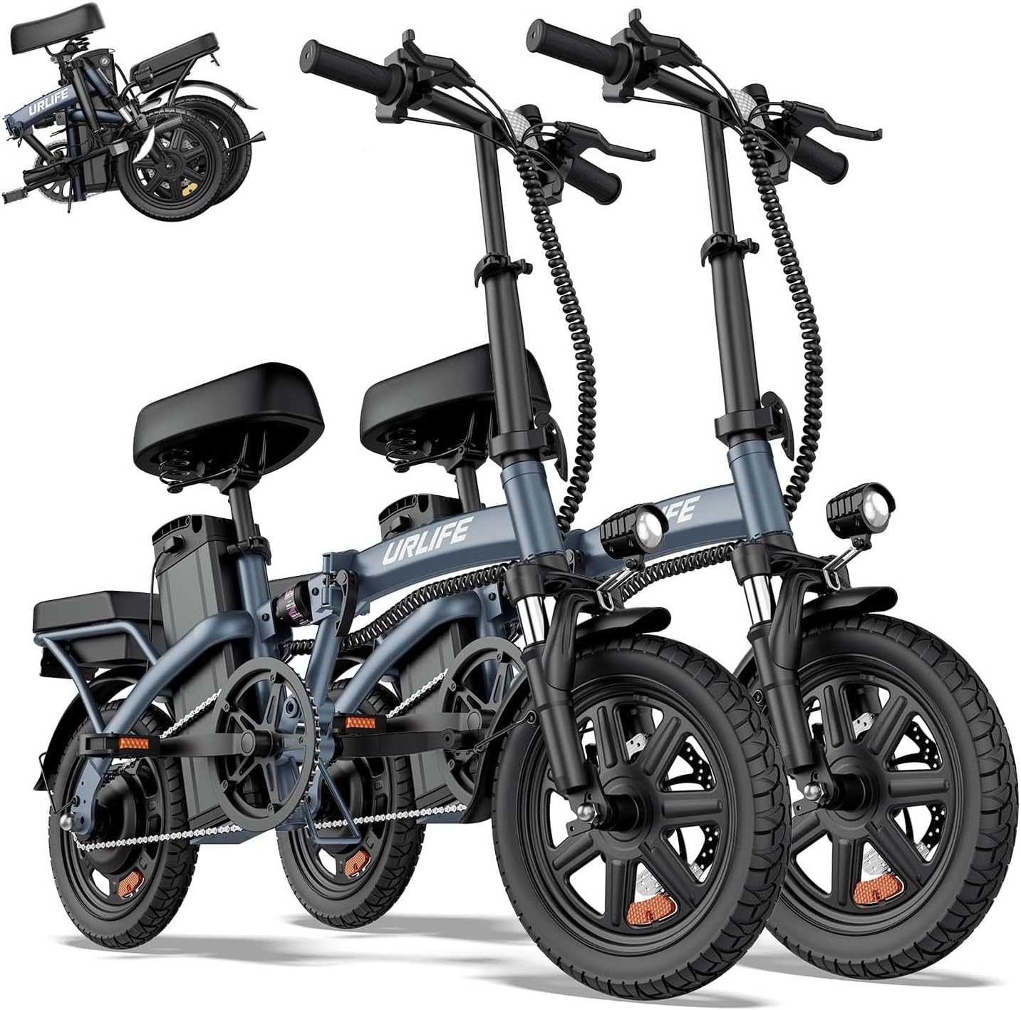 URLIFE Folding Electric Bike for Adults, 14" Portable Commuter ebikes, - B0GVZ3KDD9