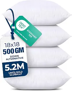 Utopia Bedding Throw Pillows, Decorative 18x18 Pillow Inserts, Set of 4 - B0714K41PB