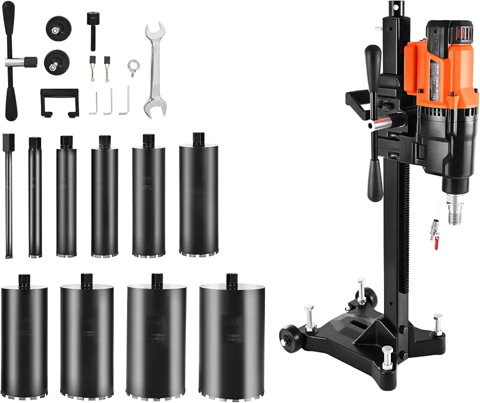 VEVOR Diamond Core Drilling Machine, 0.8-10 in Drilling Diameter, Stand-Mount Dry and Wet Concrete Core - B0FHHSKHLN