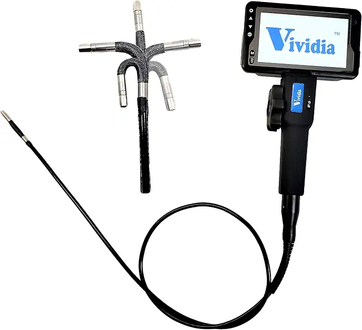 Vividia VA-450 LCD/WiFi Two-Way Articulating Borescope Videoscope Inspection Camera with 5.5mm Diameter 1m Probe and - B0885RH9PV