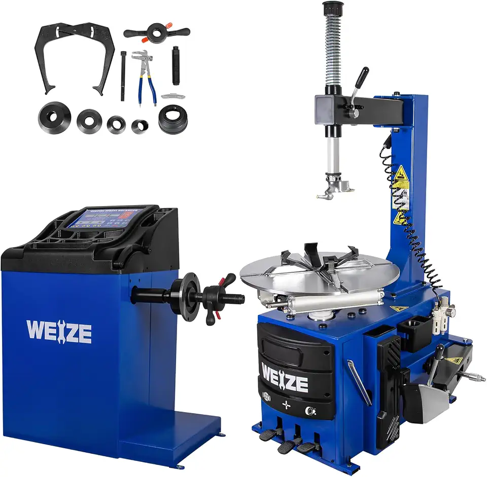 WEIZE 2.0HP Powerful Tire Changer Machine – Professional Combo Wheel Changer, Tire Repair Tool for - B0GVXH2F18