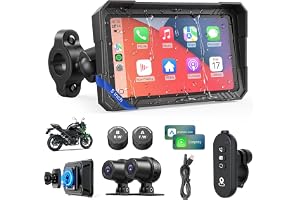 WonVon Motorcycle CarPlay Screen with Android Auto – 5” Waterproof GPS Pantalla para Moto Apple - B0H2VHLP6J