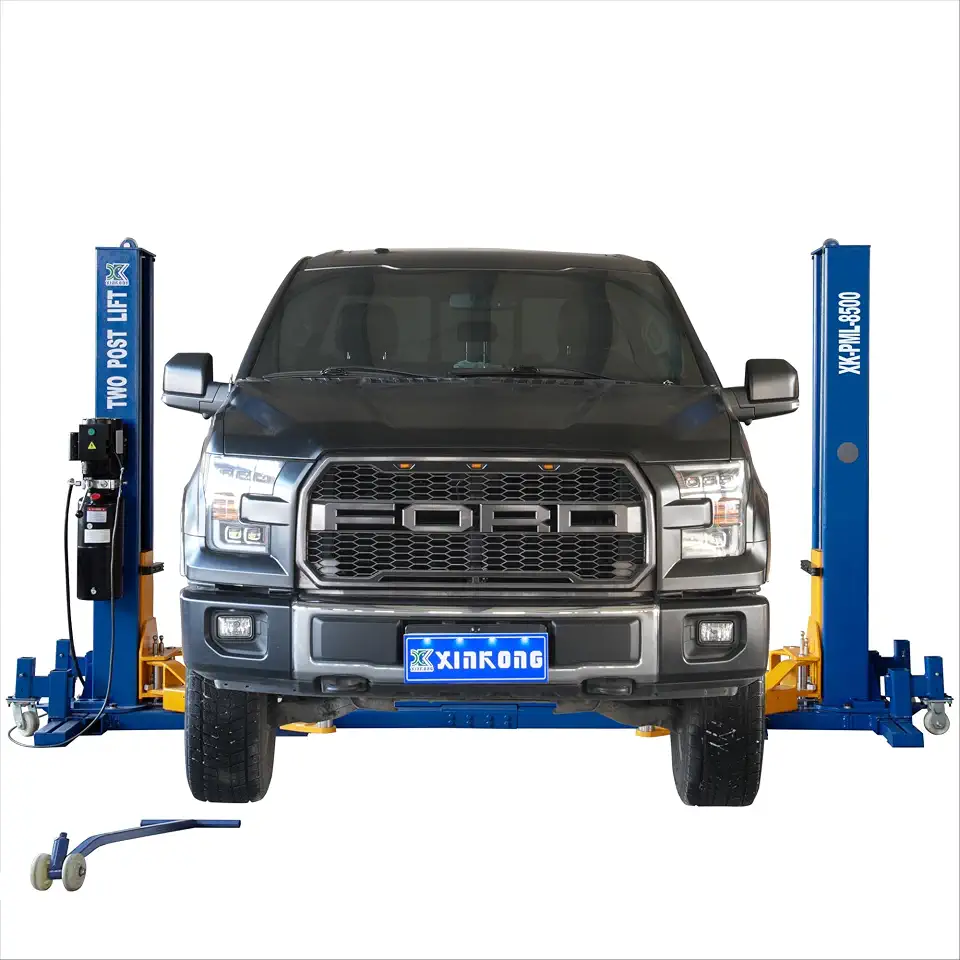 XK Mobile 2 Post Car Lift 8500 lb Portable Base 110V with Wheels 8500B - B0GV2DK8B9