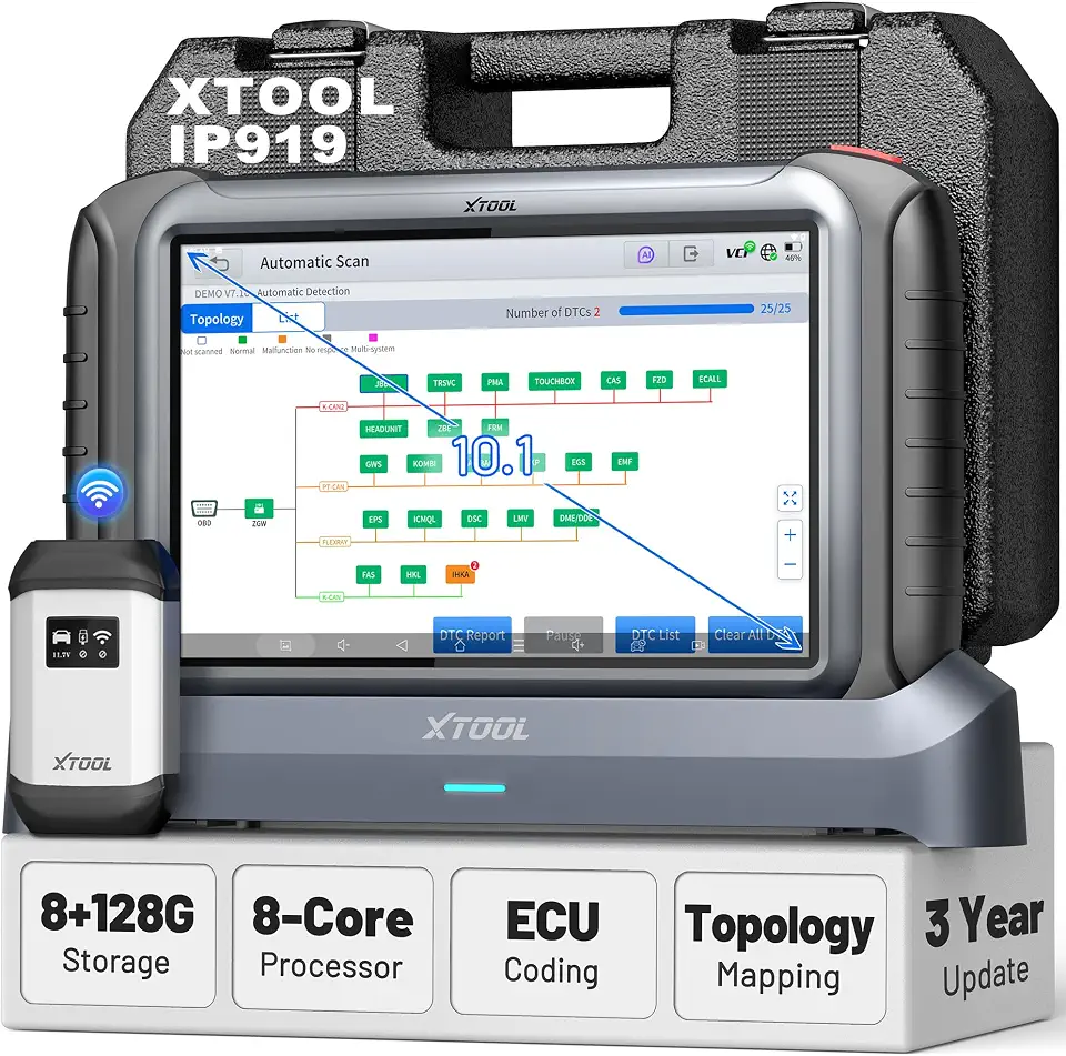XTOOL IP919 ECU Coding Scan Tool, Topology Mapping Diagnostic Scanner, | 2026 AI-Assisted Bidirectional OBD2 - B0DBLMWKWW