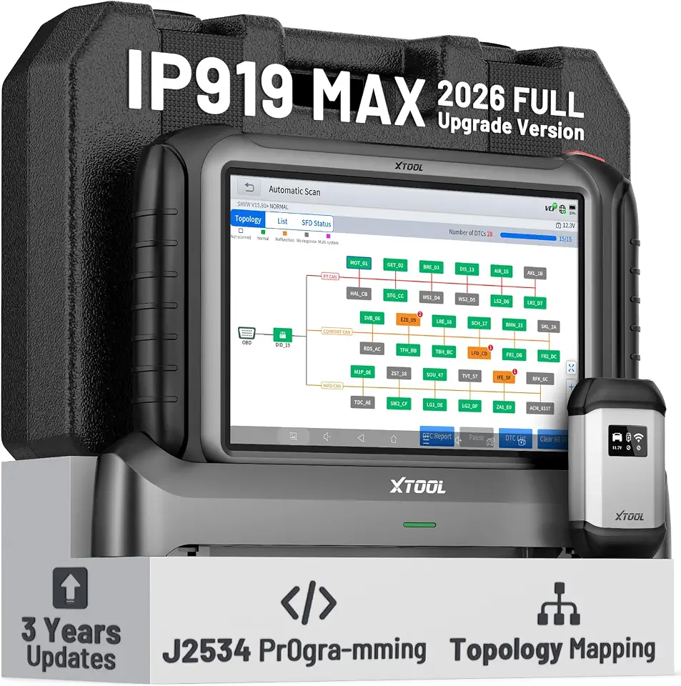 XTOOL IP919 MAX, Bidirectional scan Tool with J2534 Programming, Upgrade of IP919 PRO, ECU Programming - B0F23MSH56