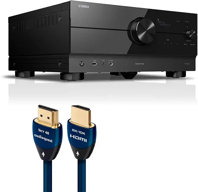 Yamaha RX-A4A AVENTAGE 7.2 Channel AV Receiver with AudioQuest SKY 3m HDMI Cable - B0FMBC22MM