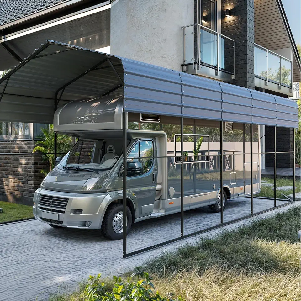 YOLENY 14x25FT RV Carport, Outdoor Heavy Duty Metal Car Ports with Galvanized Roof for Large - B0H4KF1V9T