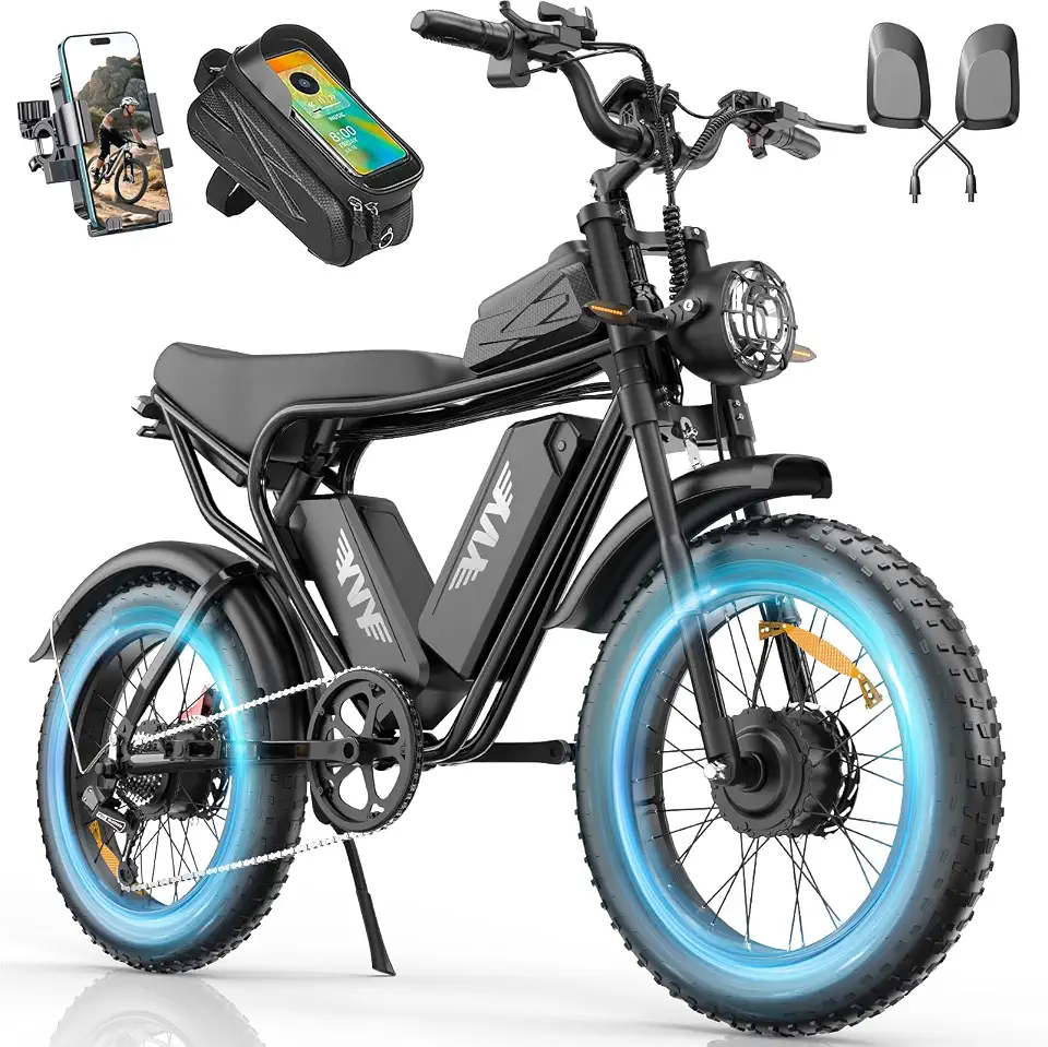 YVY Electric Bike for Adults, 48V 40/25/20/15.6Ah Battery, 1500W-3000W Peak Motor, 20" Fat Tire All-Terrain - B0GHN95SXX
