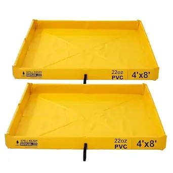 2-Pack 4' x 8' Folding Duck Pond Yellow with 0.75" Drain, 115-Gallon - B0GX6MNFH9