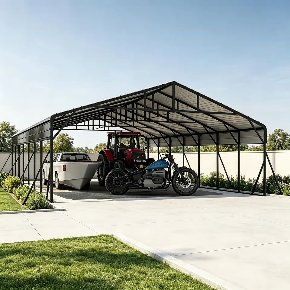20' x 40' Heavy Duty Metal Carport with Galvanized Steel Roof, Metal Roof Carport with - B0F6D1D6ZV