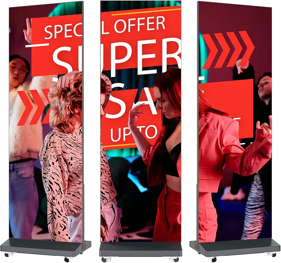 80″ P1.86 LED Screen Spliceable Flexible Digital Signage Display, Mobile Phone&Computer Software Remote Release, USB - B0DT16RP4M