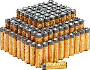 Amazon Basics 100-Pack AA Alkaline Batteries, 1.5 Volt, 10-Year Shelf Life, Reliable - B01B8R6PF2