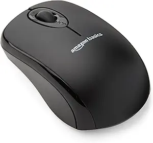 Amazon Basics 2.4 GHz Wireless Optical Computer Mouse with USB Nano Receiver, Portable, No Wires, - B005EJH6Z4