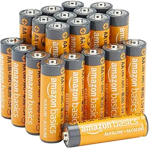 Amazon Basics 20-Pack AA Alkaline Batteries, 1.5 Volt, 10-Year Leak-Free Shelf Life, for Everyday and - B00NTCH52W