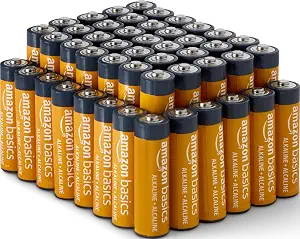 Amazon Basics 48-Pack AA Alkaline High-Performance Batteries, 1.5 Volt, 10-Year Shelf Life, Long-lasting, No Leakage - B00MNV8E0C