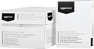 Amazon Basics Multipurpose Copy Printer Paper, 20 lb, 8.5 x 11 Inches, 10 Reams (5,000 - B01FV0F13E