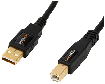 Amazon Basics USB-A to USB-B 2.0 Cable for Printer or External Hard Drive, Gold-Plated Connectors, - B00NH13DV2