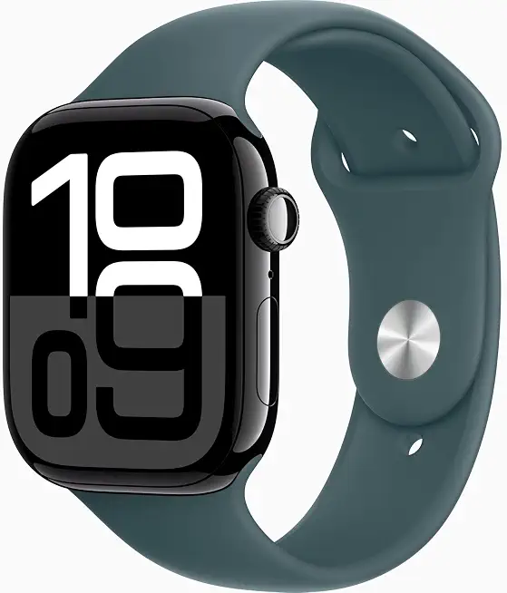 Apple Watch Series 10 [GPS + Cellular, 46mm] - Jet Black Aluminum Case with Lake - B0DHYDKVKL