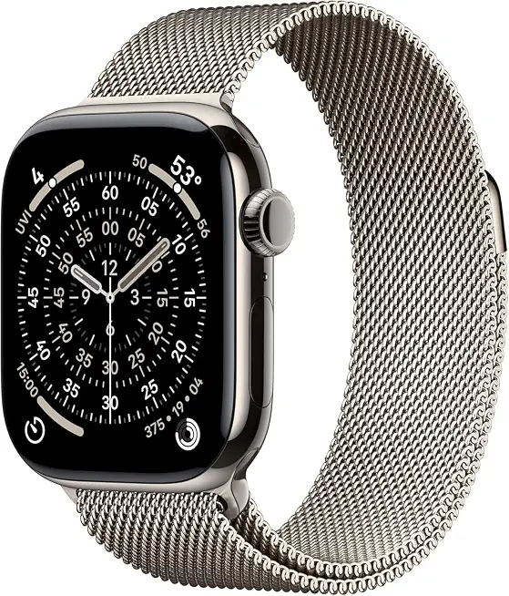 Apple Watch Series 11 [GPS + Cellular, 42mm] Natural Titanium Case with Natural Milanese Loop, - B0FSF4N645