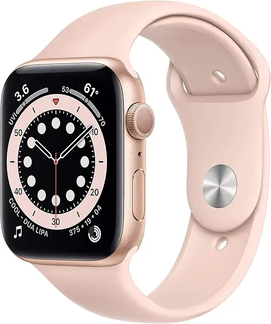 Apple Watch Series 6 (GPS, 44mm) - Gold Aluminum Case with Pink Sand Sport Band - B08L9SMRPV