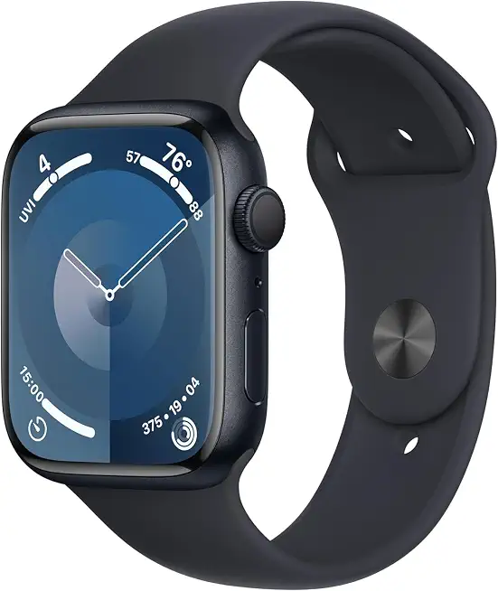 Apple Watch Series 9 [GPS, 45mm] - Midnight Aluminum Case with Midnight Sport Band, M/L - B0D21L4N3L