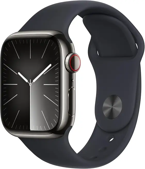Apple Watch Series 9 [GPS + Cellular, 45mm] - Graphite Stainless Steel Case with Midnight - B0CTDBWF38