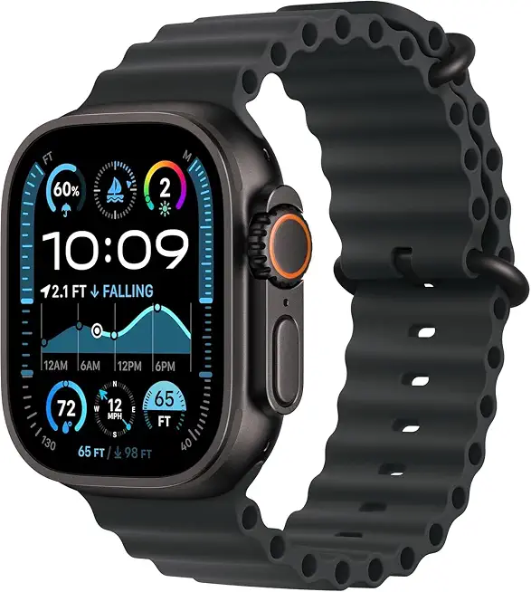Apple Watch Ultra 2 (GPS + Cellular, 49MM) - Black Titanium Case with Black Ocean - B0DTXJVJBQ